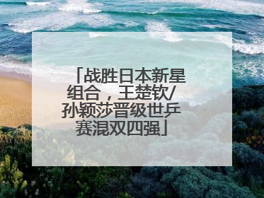 战胜日本新星组合，王楚钦/孙颖莎晋级世乒赛混双四强