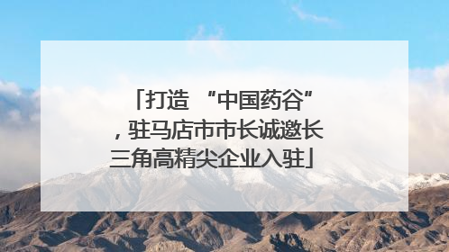 打造 “中国药谷”，驻马店市市长诚邀长三角高精尖企业入驻