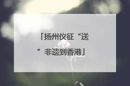 扬州仪征“送”非遗到香港