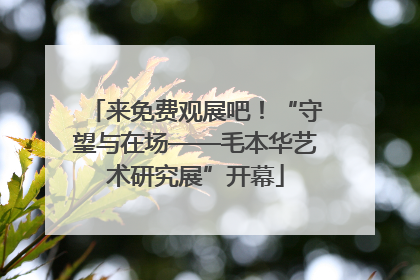 来免费观展吧！“守望与在场——毛本华艺术研究展”开幕