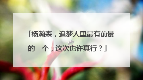 杨瀚森，追梦人里最有前景的一个，这次也许真行？