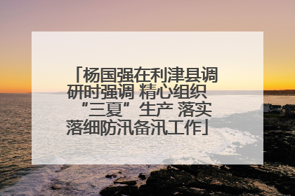 杨国强在利津县调研时强调 精心组织“三夏”生产 落实落细防汛备汛工作