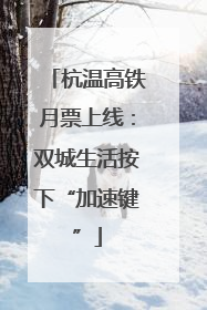杭温高铁月票上线：双城生活按下“加速键”