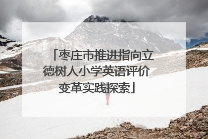枣庄市推进指向立德树人小学英语评价变革实践探索