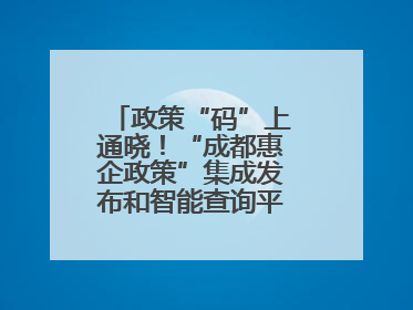 政策“码”上通晓！“成都惠企政策”集成发布和智能查询平台今日上线