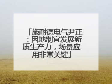 施耐德电气尹正：因地制宜发展新质生产力，场景应用非常关键