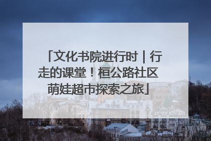 文化书院进行时｜行走的课堂！桓公路社区萌娃超市探索之旅