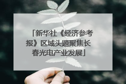 新华社《经济参考报》区域头题聚焦长春光电产业发展