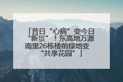 昔日“心病”变今日“新景”！东高地万源南里26栋楼前绿地变“共享花园”