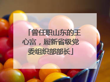 曾任职山东的王心富，履新省级党委组织部部长