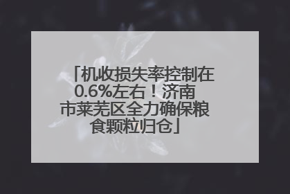 机收损失率控制在0.6%左右！济南市莱芜区全力确保粮食颗粒归仓