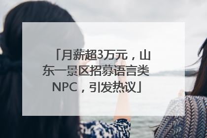 月薪超3万元，山东一景区招募语言类NPC，引发热议