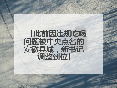 此前因违规吃喝问题被中央点名的安徽县城，新书记调整到位