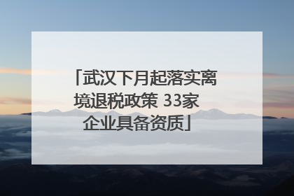 武汉下月起落实离境退税政策 33家企业具备资质