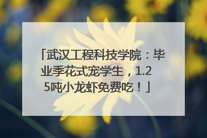 武汉工程科技学院：毕业季花式宠学生，1.25吨小龙虾免费吃！