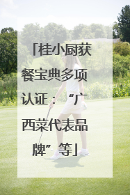 桂小厨获餐宝典多项认证：“广西菜代表品牌”等