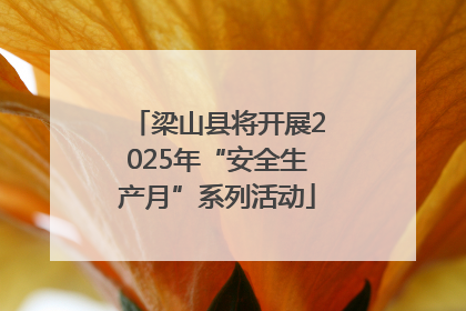 梁山县将开展2025年“安全生产月”系列活动