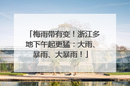 梅雨带有变！浙江多地下午起更猛：大雨、暴雨、大暴雨！