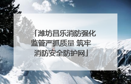 潍坊昌乐消防强化监管严抓质量 筑牢消防安全防护网