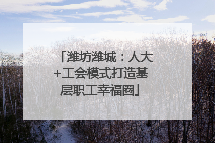 潍坊潍城：人大+工会模式打造基层职工幸福圈