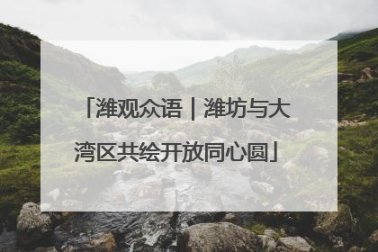 潍观众语｜潍坊与大湾区共绘开放同心圆
