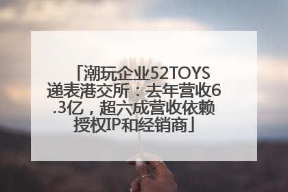 潮玩企业52TOYS递表港交所：去年营收6.3亿，超六成营收依赖授权IP和经销商