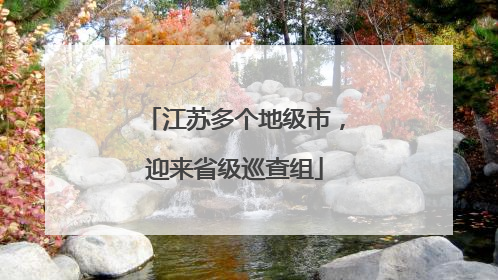 江苏多个地级市，迎来省级巡查组