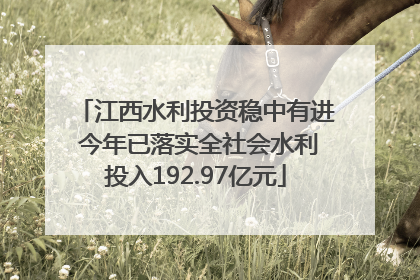 江西水利投资稳中有进 今年已落实全社会水利投入192.97亿元
