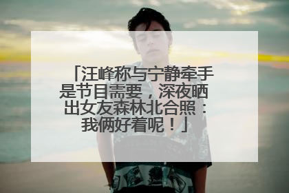汪峰称与宁静牵手是节目需要，深夜晒出女友森林北合照：我俩好着呢！
