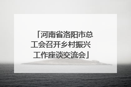 河南省洛阳市总工会召开乡村振兴工作座谈交流会