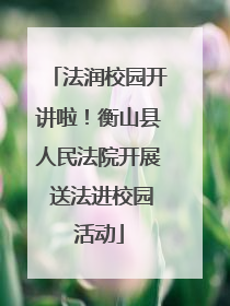 法润校园开讲啦！衡山县人民法院开展 送法进校园活动