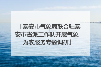 泰安市气象局联合驻泰安市省派工作队开展气象为农服务专题调研
