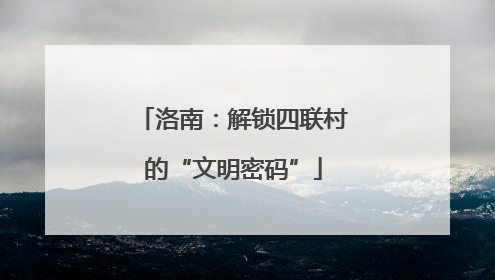 洛南：解锁四联村的“文明密码”