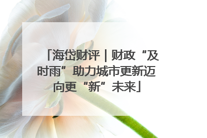海岱财评｜财政“及时雨”助力城市更新迈向更“新”未来