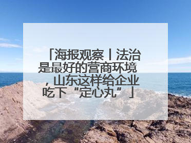 海报观察丨法治是最好的营商环境，山东这样给企业吃下“定心丸”