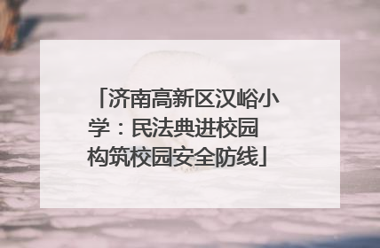 济南高新区汉峪小学：民法典进校园 构筑校园安全防线