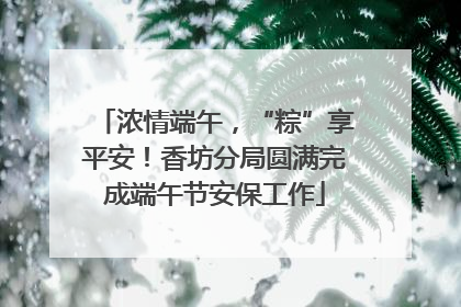 浓情端午，“粽”享平安！香坊分局圆满完成端午节安保工作