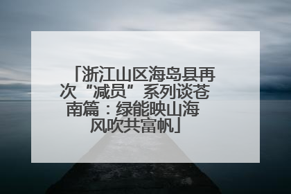 浙江山区海岛县再次“减员”系列谈苍南篇：绿能映山海 风吹共富帆