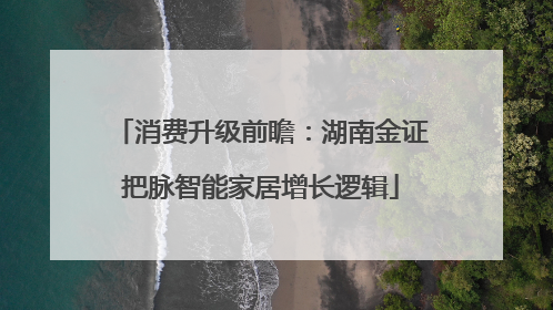 消费升级前瞻：湖南金证把脉智能家居增长逻辑