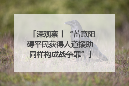 深观察丨“蓄意阻碍平民获得人道援助同样构成战争罪”