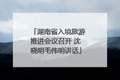 湖南省入境旅游推进会议召开 沈晓明毛伟明讲话