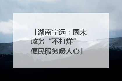 湖南宁远：周末政务“不打烊” 便民服务暖人心