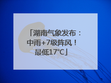 湖南气象发布：中雨+7级阵风！最低17℃