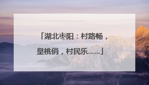 湖北枣阳：村路畅，皇桃俏，村民乐……