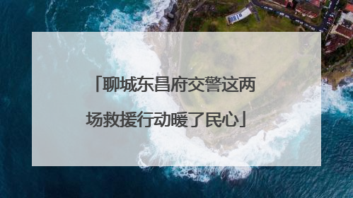 聊城东昌府交警这两场救援行动暖了民心