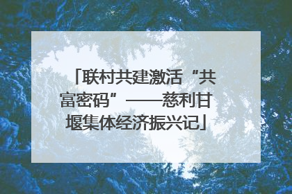 联村共建激活“共富密码”——慈利甘堰集体经济振兴记