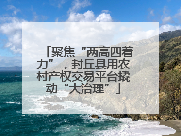 聚焦“两高四着力”，封丘县用农村产权交易平台撬动“大治理”