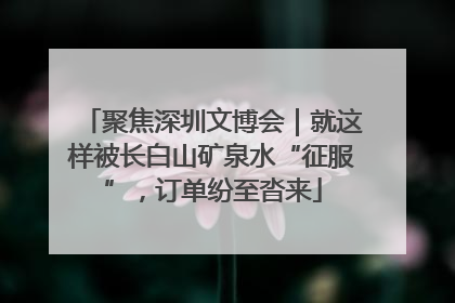 聚焦深圳文博会｜就这样被长白山矿泉水“征服”，订单纷至沓来