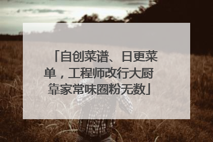 自创菜谱、日更菜单，工程师改行大厨靠家常味圈粉无数