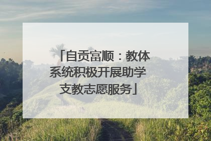 自贡富顺：教体系统积极开展助学支教志愿服务